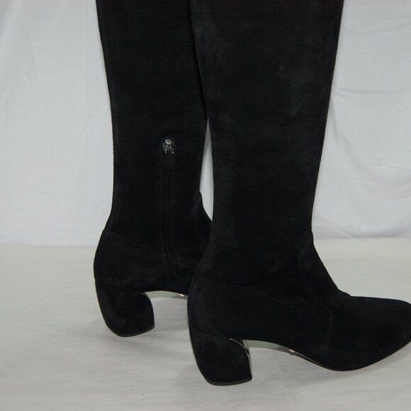 39/US9❤️ PRADA Stretch Suede Leather Over Knee High Heels Tall Boots ITALY OTK - Picture 11 of 15